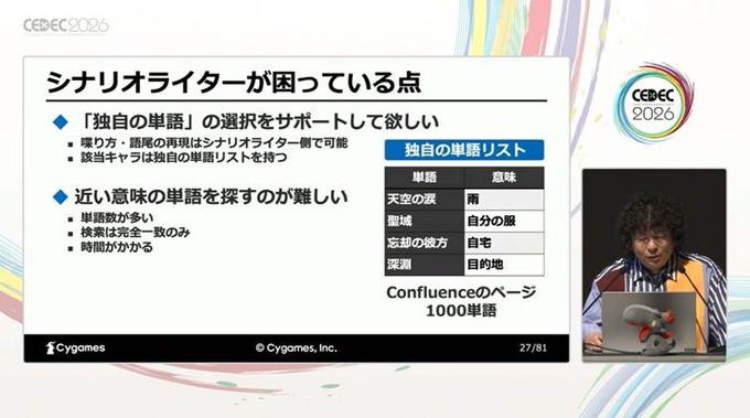 方言、特有の言い回し、誤字をサポートするCygamesのシナリオ執筆支援AIツールはこうして開発された【CEDEC2026】