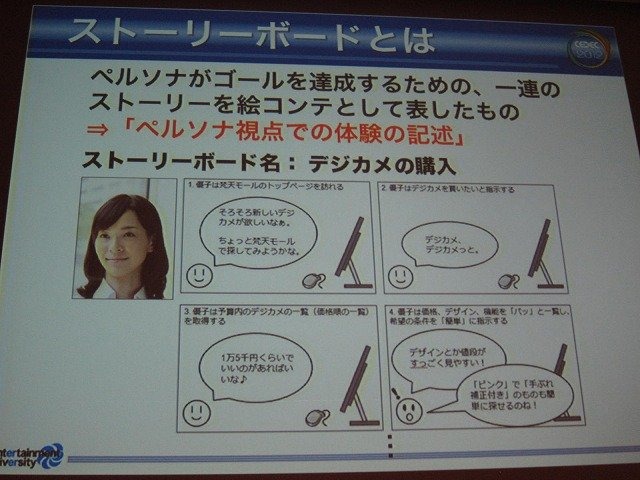 CEDEC2012のトレンドとして、UX（ユーザー・エクスペリエンス）や、UXD（ユーザー・エクスペリエンス・デザイン）関係のセッションが増えたことがあります。UXとはある製品やサービスを利用したり、消費した時に得られる体験の総体のこと。そしてUXDとは、この体験をユ