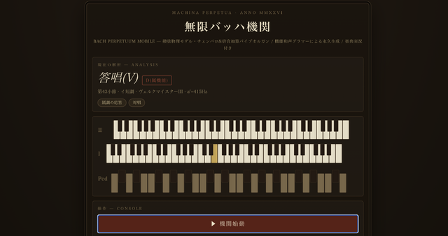 ヨハン・セバスチャン・バッハ手法の音楽を無限に紡ぎ出す装置を作った。AIで作ったけど、音楽はAI生成ではありません（CloseBox）