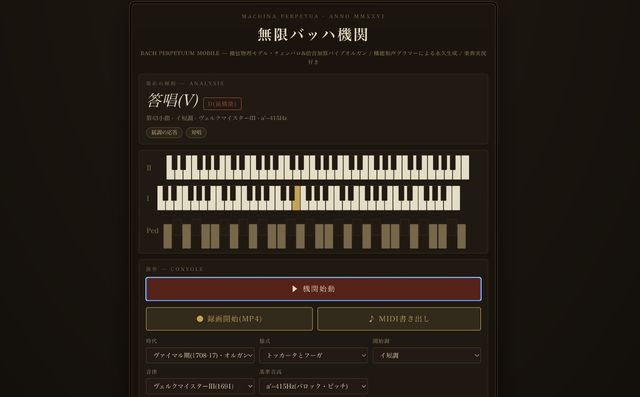 ヨハン・セバスチャン・バッハ手法の音楽を無限に紡ぎ出す装置を作った。AIで作ったけど、音楽はAI生成ではありません（CloseBox）