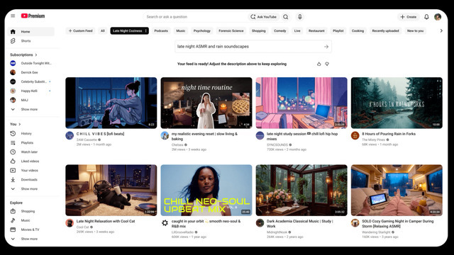YouTube「カスタムフィード」を複数作成してタブ化、ホーム画面に保存する新機能を米国で導入へ