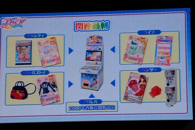 バンダイ、テレビ東京、サンライズは都内で「アイカツ！ プロジェクト発表会」を開催し、テレビアニメ、データカードダス、ニンテンドー3DSなどで展開するトップアイドルを目指す女の子たちの物語「アイカツ！」を発表しました。