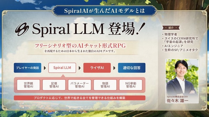 SpiralAI、「AIライザ」開発から生まれた「SpiralLLM」提供開始―専門AIを束ねる“AIゲームマスター”で世界観とゲーム性を両立