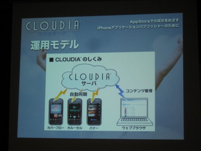 GTMF2010福岡、CRI・ミドルウェアは『モバイルにおける「アプリ内カタログ」の重要性と活用手法、ミドルウェア紹介〜膨大な数のコンテンツのなかで、世界を相手に闘うには?〜』と題して、同社がスマートフォン向けに展開する各種ミドルウェアを紹介しました。