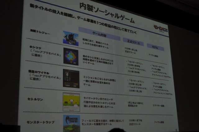 今年のOGCで注目されたのはソーシャルゲームです。基調講演を行ったmixiの笠原氏に続いて、モバゲータウンのディー・エヌ・エーからは取締役 ポータル事業部長兼COOの守安功氏が登壇し「モバイルSNSのオープンAPI」という講演を行いました。