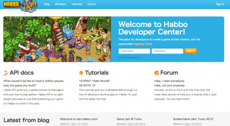 若者向け2D仮想空間「  Habbo Hotel  」を運営するフィンランドの  Sulake  が、全世界の開発者に向けHabbo HotelのAPIの正式公開を開始した。