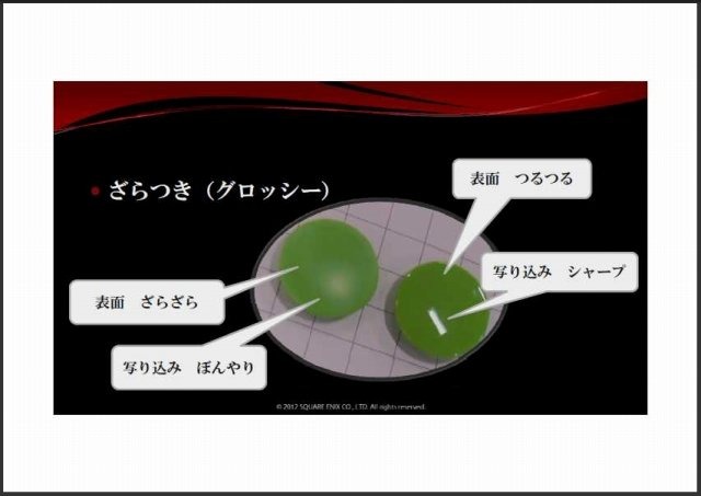 スクウェア・エニックス オープン・カンファレンス2012を通して感じられたキーワードは「ビリーバビリティ」と「フォトリアル」です。ビリーバビリティは「信頼性」や「もっともらしさ」などと訳され、文化的にも歴史的にも異なる全世界のユーザーが、違和感なくフィク