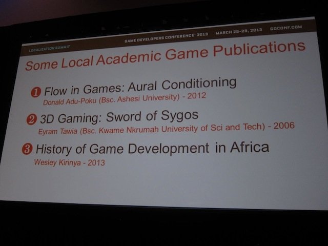 グローバル化が進むゲーム業界で、最新情報が集約するのがGDCのローカリゼーションサミットです。2009年では中東のディベロッパーが登壇し、注目を集めました。これが本年は初めてアフリカのディベロッパーが参加。「The Emerging Landscape of African Game Developmen