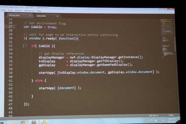今回のGDCで任天堂は2つの開発者向けセッションを予定。最初に行われたのは「Nintendo Wii U Application Development with HTML and JavaScript」(HTMLとJavaScriptを使ったWii Uアプリケーション開発)と題したセッション。講師は任天堂の環境制作部の島田健嗣氏です。