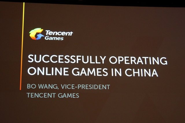 中国最大のインターネット企業、テンセントは今回のGDCで複数のセッションを実施。ここでも存在感が高まってきました。初日にテンセントゲームス副社長のBo Wang氏は「Tencent/Successfully operation online games in china」(中国のオンラインゲームで成功する運営)と