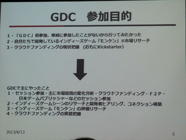 国際ゲーム開発者協会日本（IGDA日本）は4月13日に毎年、好例となっているGDC2013報告会を開催しました。本会合では、黒川塾やインディーズゲーム『モンケン』の発表などでゲーム業界を賑わかせている黒川文雄氏が、インディーズの立場から見たGDCの様子を報告しました