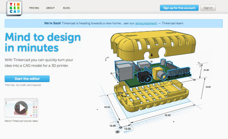 Autodesk  が、Webブラウザ上で利用できる基本利用無料の3DCGツール「  Tinkercad  」を買収した。買収金額や条件は明らかにされていない。