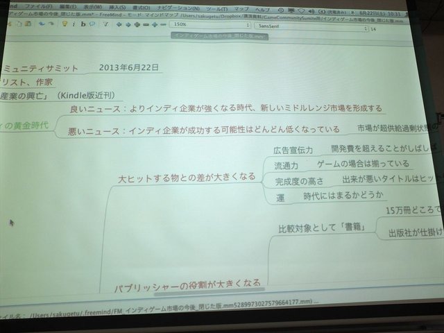 2013年6月22日、東洋美術学校でゲーム開発者コミュニティによる合同イベント「ゲームコミュニティサミット2013」が開かれました。本イベントでジャーナリストの新清士氏は「インディペンデントゲームはどこへ向かうのか」という講演を行いました。近年、勢いが増す欧米