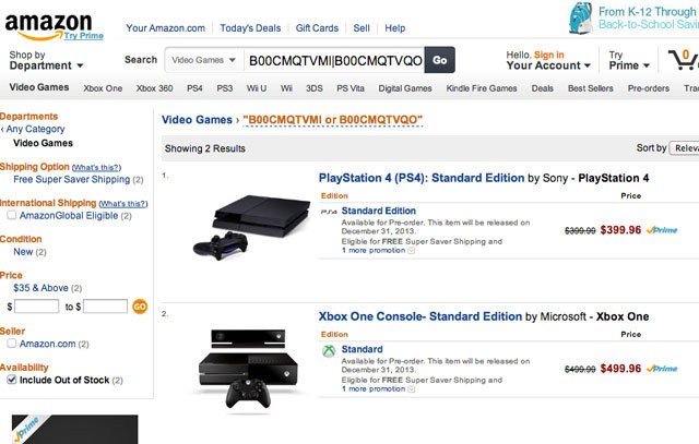 Amazon.com はFacebook公式ページにて、 PS4 と Xbox One の初回割り当て分が 完売 したことをコメントしました。両ハードとも、Standard Editionの予約受け付けはまだ行なっていますが、今から予約した購入者は発売日に届くことが保証されないとのことです。