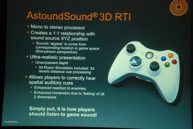 GTMF2013大阪で7月19日、GenAudio Inc.は「AstoundSound for Gaming：ゲームのためのリアルタイム 3D 空間オーディオ」と題した講演を行いました。講演ではGenAudio Inc.のマイケル・ヒネイン氏がゲームオーディオ向けソリューション「Wwise」対応プラグイン「AstoundSo