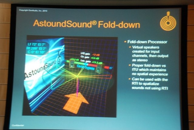 GTMF2013大阪で7月19日、GenAudio Inc.は「AstoundSound for Gaming：ゲームのためのリアルタイム 3D 空間オーディオ」と題した講演を行いました。講演ではGenAudio Inc.のマイケル・ヒネイン氏がゲームオーディオ向けソリューション「Wwise」対応プラグイン「AstoundSo