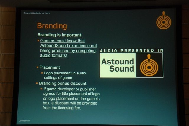 GTMF2013大阪で7月19日、GenAudio Inc.は「AstoundSound for Gaming：ゲームのためのリアルタイム 3D 空間オーディオ」と題した講演を行いました。講演ではGenAudio Inc.のマイケル・ヒネイン氏がゲームオーディオ向けソリューション「Wwise」対応プラグイン「AstoundSo