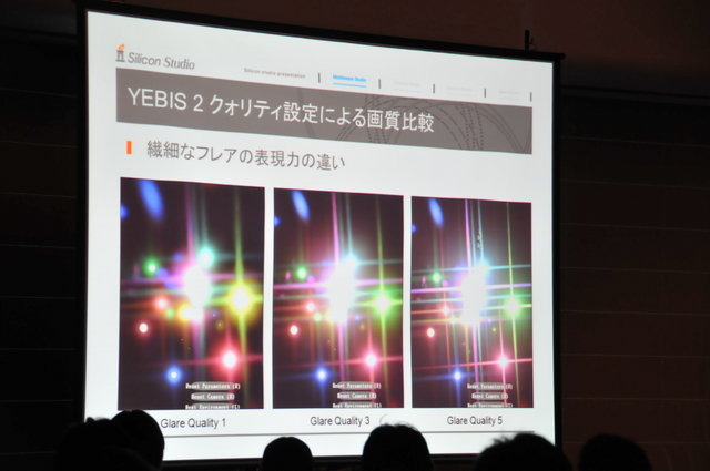 ポストプロセスに特化したミドルウェアとしてゲーム開発者の間で認知されるYEBIS 2のシリコンスタジオがGTMF大阪の壇上に立ちました。ポストプロセスとは、レンダリング出力された映像にエフェクトをほどこす処理のこと。代表的な例では、モーションブラーやレンズエフ