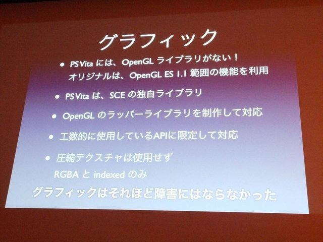 8月23 日に行われたCEDEC 2013において、株式会社スクウェア・エニックスの古川雄樹氏と株式会社ビサイドの南治一徳氏は「拡散性ミリオンアーサーをPS Vitaに展開した事例について」という報告を行いました。