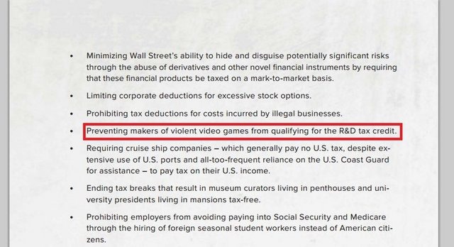 米国のソフトウェア開発において広く利用されている税控除制度「R&Dクレジット（研究開発費の控除）」。もちろんゲーム開発の現場でも利用されている制度なのですが、共和党によって提出された2014年税制改革法案の中に「暴力的なビデオゲームを開発しているメーカーをR