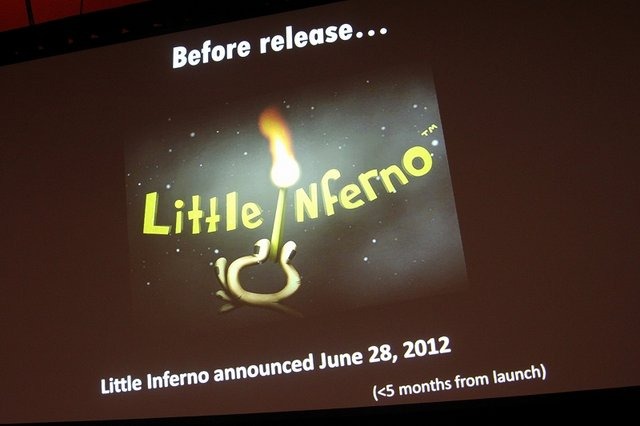 Wii Uのロンチタイトルともなった、インディーデベロッパーTomorrow Corporationが開発した『Little Inferno』。同社のKyle Gray氏が開発を振り返り、様々な失敗を紹介しました。