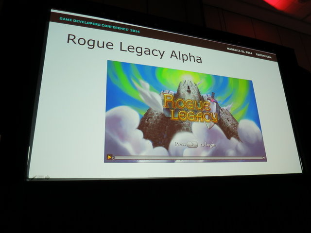 Steamのダウンロードゲーム『Rougue Legacy』（以下『ローグ・レガシー』）の開発秘話、開発を振り返る「Rogue Legacy Design Postmortem: Budget Development」がGDC初日の午後、開催されました。