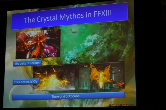 GDC4日目の午後、スクウェア・エニックスの鳥山求氏は「The Crystal Mythos and FINAL FANTASY XIII」と題した講演を行いました。シナリオ出身の鳥山氏は本講演で『ファイナルファンタジーXIII』シリーズに共通の神話「Crystal Mythos」や本作のゲームデザイン全般につ