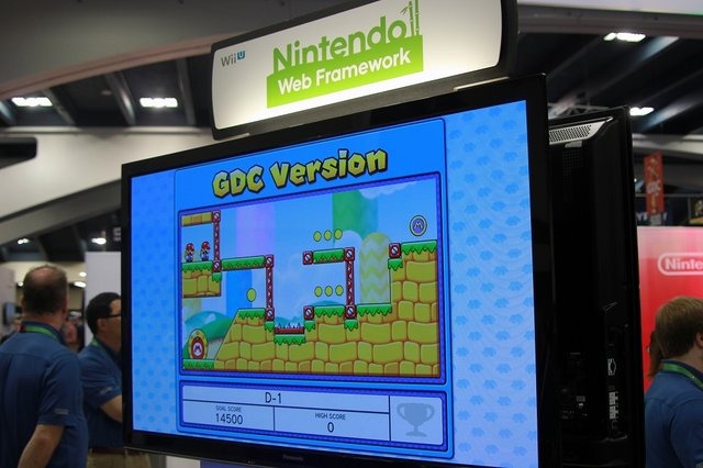 HTML5でWii Uのゲームを開発するためのライブラリで、任天堂が昨年のGDCで発表した「任天堂ウェブフレームワーク」。今年のブースでもフィーチャーされていた本ライブラリですが、どこかで見たようなゲームが動いていました。