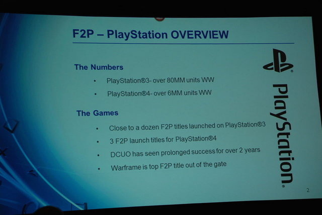 PS4が過去のゲーム機と大きく異なる点の一つに、ローンチ時からF2P（基本プレイ無料）タイトルが3タイトルも登場していたことがあります。気になる営業成績はどうだったのか？　GDCで3月20日（現地時間）、SCEAがパネル「F2P on PlayStation -CAN IT WORK?」（プレステ