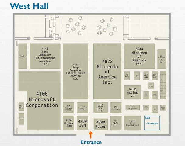 6月に開催されるE3 2014、その詳細なフロアマップが公開されました。