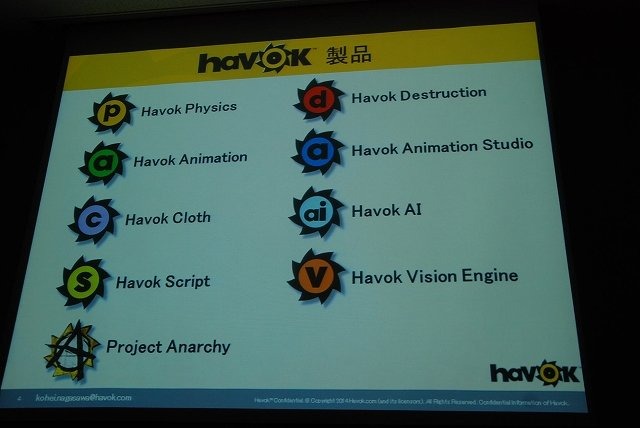 物理エンジンで有名なHavokはGTMF2014東京で「破壊エンジンHavok Destructionの最新技術情報」と題して講演を行いました。同社の萬本忠宏氏は会場で、2013年にバージョンアップした新生Havok Destructionのデモを行い、次世代ゲームにおける破壊表現の基礎技術について