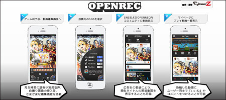 株式会社CyberZ  が、スマートフォン向けゲームに特化したプレイ動画共有サービス「OPENREC」（オープンレック）SDKの提供を開始した。