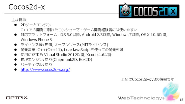 CEDEC 2014にて、株式会社ウェブテクノロジ代表取締役の小高輝真氏、フリーランスプログラマの東田弘樹氏によるセッション「工程の手戻りを最小限に 2Dエンジン活用における傾向と対策」が開催されました。