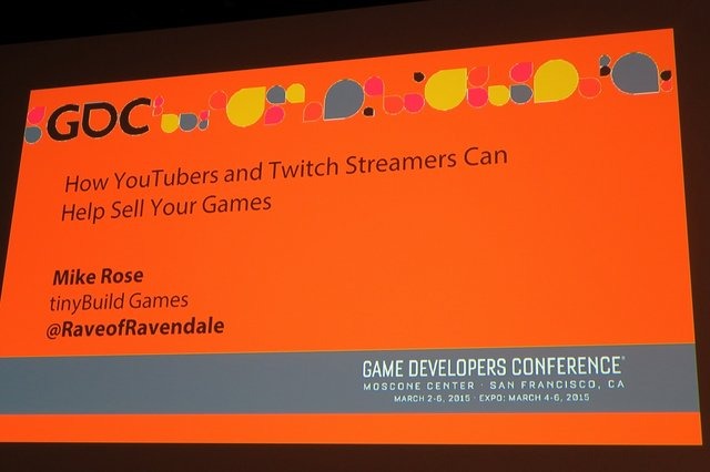 インディーパブリッシャーのtinyBuild GamesのMike Rose氏は「How YouTubers and Twitch Streamers Can Help Sell Your Games」(YouTuberやTwitchのストリーマーはどうゲームを売る手伝いが出来るか)と題した講演をGDC 2015の3日目に行いました。