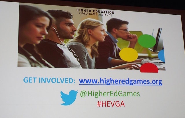 世界中のゲーム開発者教育に関する研究者や教育関係者が一堂に会して議論を行う場GDCエデュケーショナルサミット。ここで「HigherEdGames: Elevating the Conversation on Games」という興味深い発表が行われました。発表者はHigher Education Video Game Alliance（HEV