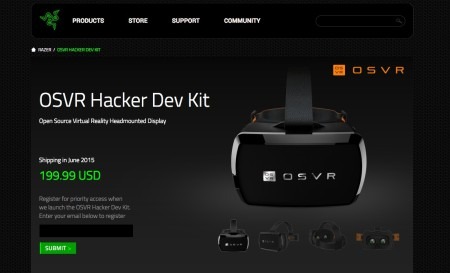 アメリカ・カリフォルニアに拠点を置くソフトウェアメーカーの  Razer  が、同社が主導するオープンソースのVRプラットフォーム「  OSVR  」にて6月より開発者向けのVR用ヘッドマウントディスプレイ(HMD)キット「  OSVR Hacker Dev Kit  」を出荷すると発表した。