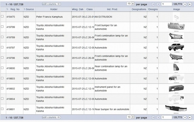 「Global Design Database」トップページからの検索方法