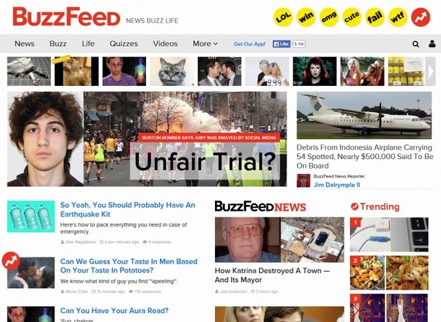 「BuzzFeed」サイト