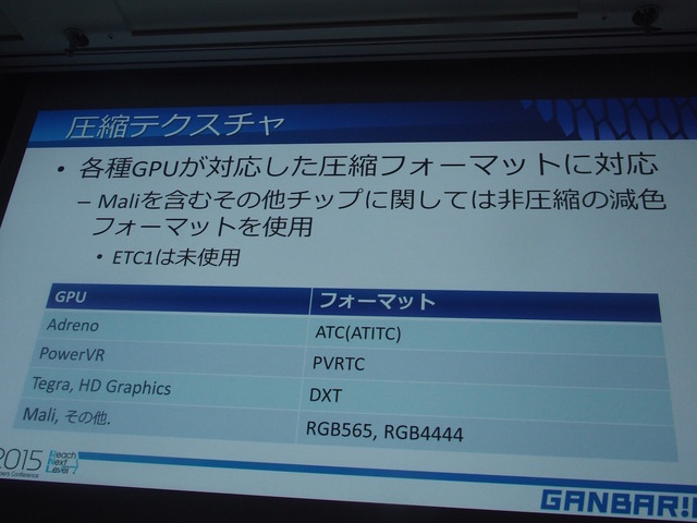 【CEDEC 2015】インハウスのゲームエンジンでスマホアプリを作ってみた～ガンバリオンの挑戦　