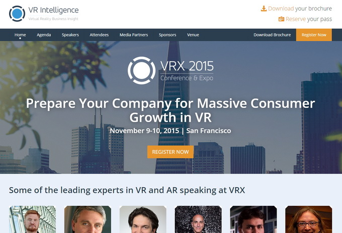 米サンフランシスコにてVR系カンファレンスイベント「VRX 2015」開催・・・11月