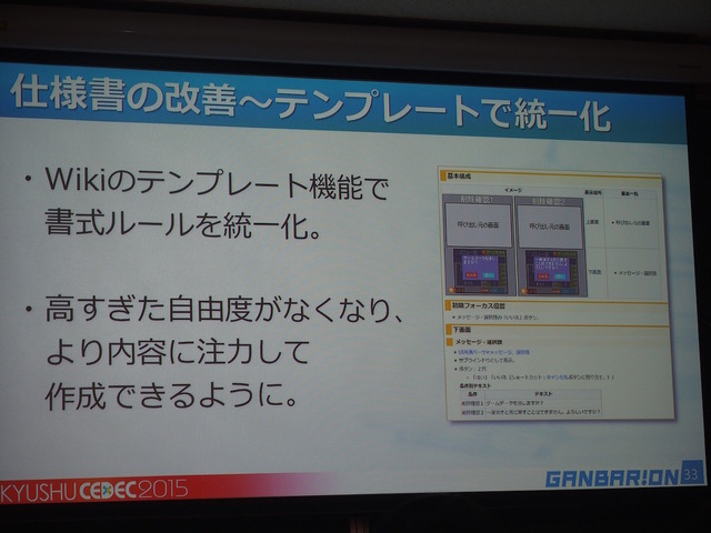 【KYUSYU CEDEC 2015】気になる仕様書作成と管理方法について、ガンバリオンが手の内をあかした！　紙からデータへ、そしてこれから・・・