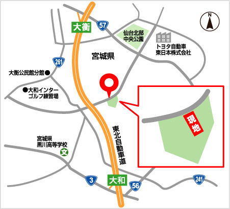 専用練習場「ブーメラン」の開設予定地の略図