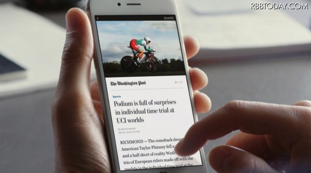 「インスタント記事」の閲覧イメージ（Facebookリリースより）
