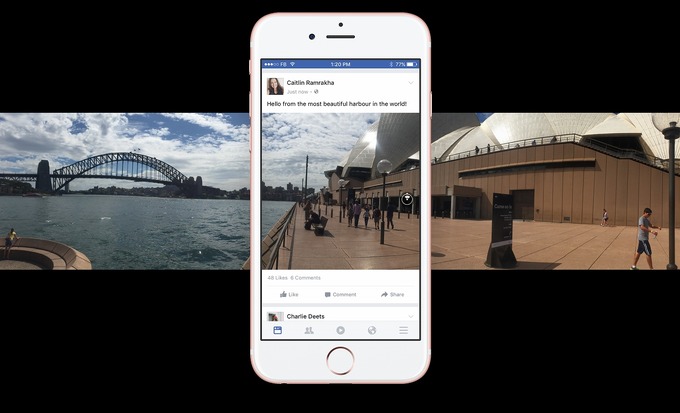 Facebook、360度写真に対応