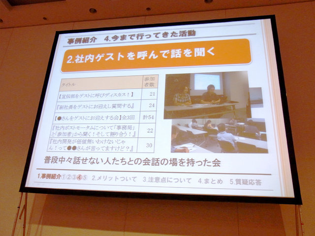 仕事は好きだけど、今の会社に不満がある。ならばあれこれ悩むより行動に出て、環境を変えていこうという前向きな提案が「社内交流のススメ！得られる効果は無限大！？」でなされました。