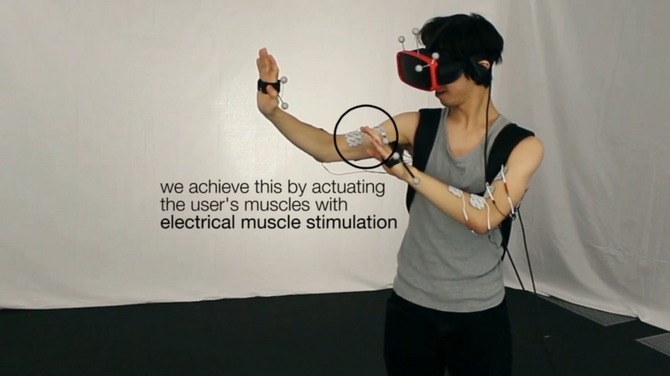 VR内で触感を再現する新デバイス研究が公開―電気筋肉刺激で触れる感覚を再現