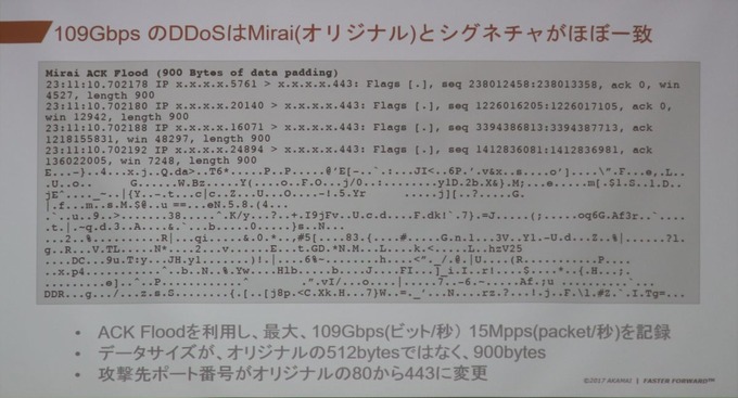 アカマイが観測したQ3の最大規模のDDoS攻撃は100Gbpsを超え、Miraiのシグネチャと一致した