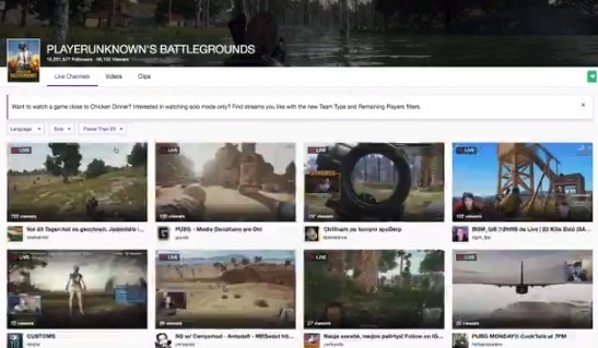 Twitchが『PUBG』フィルタリング機能を実装、「残り人数」などで配信をソート可能に