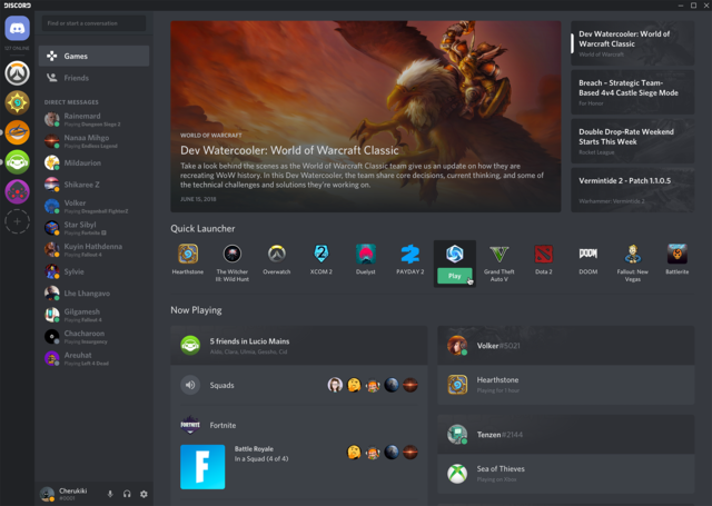 チャットツール「Discord」にゲームランチャー機能が追加！フレンドタブからゲーム起動が可能に