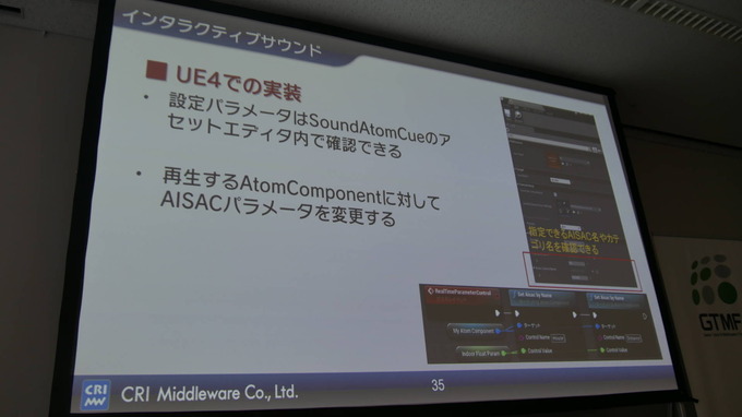 Unreal Engineでもお馴染みのミドルウェアを！ CRI・ミドルウェアのUR4向けの取り組み【GTMF 2018 東京】